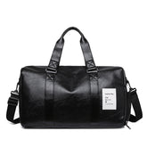 Water-Resistant PU Leather Travel Duffle Bag - Large Capacity Weekender for Yoga, Fitness, and Short-Distance Business Trips