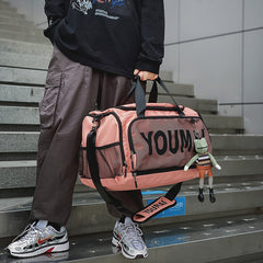 Water-Resistant Large Duffel Bag with Shoe Compartment - 50L Weekender Bag for Business Travel, Gym, and Maternity Hospital Stay