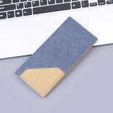 Men’s Ultra-Slim Long Wallet - All-In-One Multi-Layer Canvas Card Bag & Phone Clutch - Trendy Japanese Style Suit Organizer