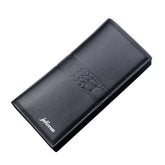 Men’s Long Leather Wallet - Large Capacity Zippered Phone Clutch & Multi-Card Organizer - Personalized Soft Leather Wallet with Secure Button Closure