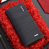 Executive Slim Men's Long Wallet: Saffiano Leather Multi-Card Organizer with Zippered Coin Pocket for Business & Suits