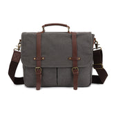 Vintage Heritage Canvas Messenger Bag — Retro Men's Satchel & Shoulder Bag — Water-Resistant 15.6" Laptop Briefcase for Commuting and Travel