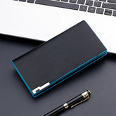 Men'S Wallet, Long Wallet With Rim, Korean Style Men'S Multi-Card Slot Ticket Holder That Can Hold Mobile Phone, Thickened Clutch